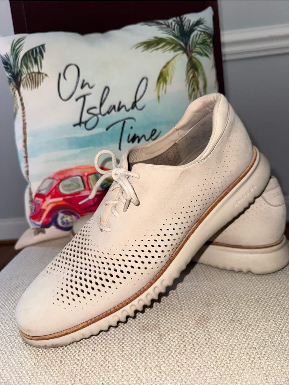 Cole Haan 2.0 Zerogrand Laser Wing Barley Nubuck Casual Oxfords Shoes Size 11.5